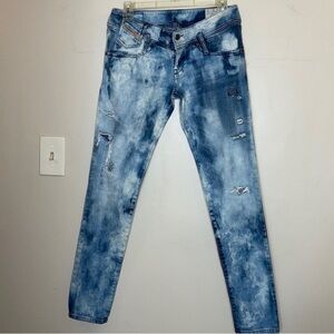 Diesel Men's Slim Jeans - Distressed Blue Size W28 L32